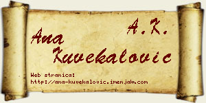 Ana Kuvekalović vizit kartica
